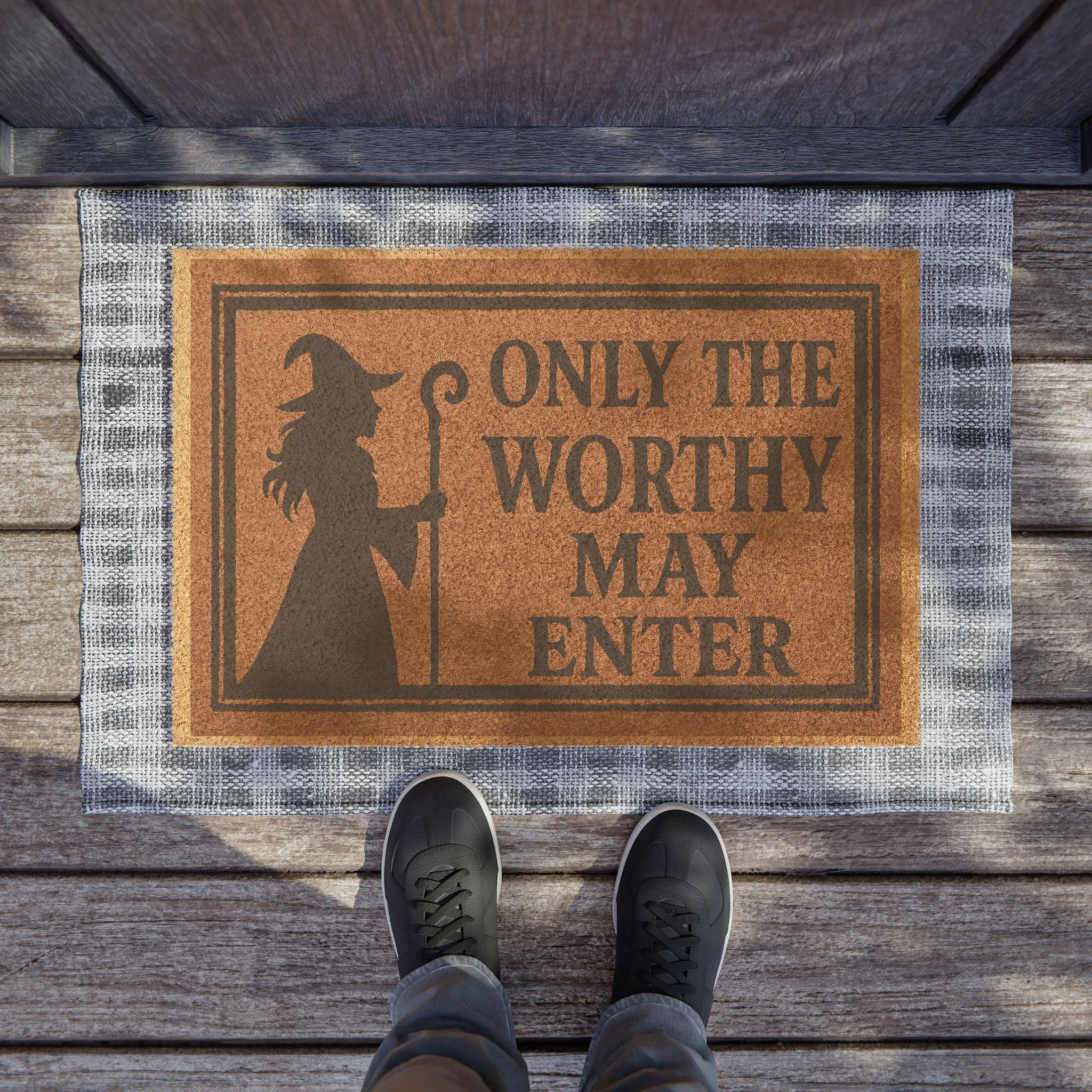 Witchy Doormat | Only the Worthy May Enter, Halloween Decor, Home Entrance Rug, Seasonal Home Decor, Gift for Witches