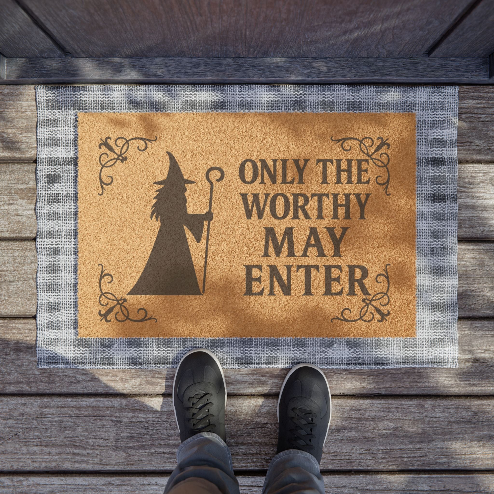 Witchy Doormat - Only the Worthy May Enter, Halloween Decor, Entryway Mat, Home Warming Gift, Spooky Season Welcome Mat