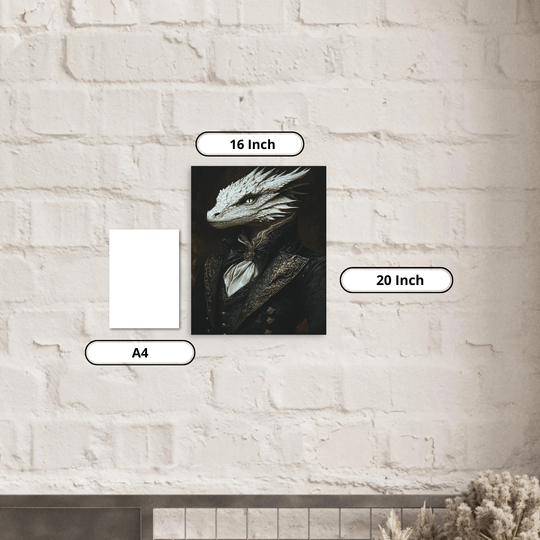 Aluminum Print -White Aristocrat Dragon