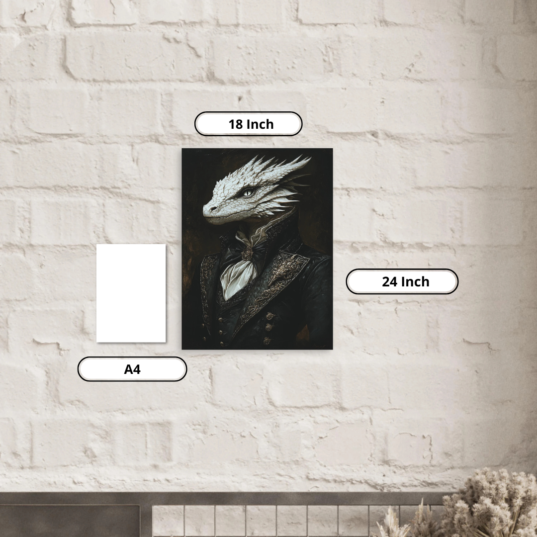 Aluminum Print -White Aristocrat Dragon