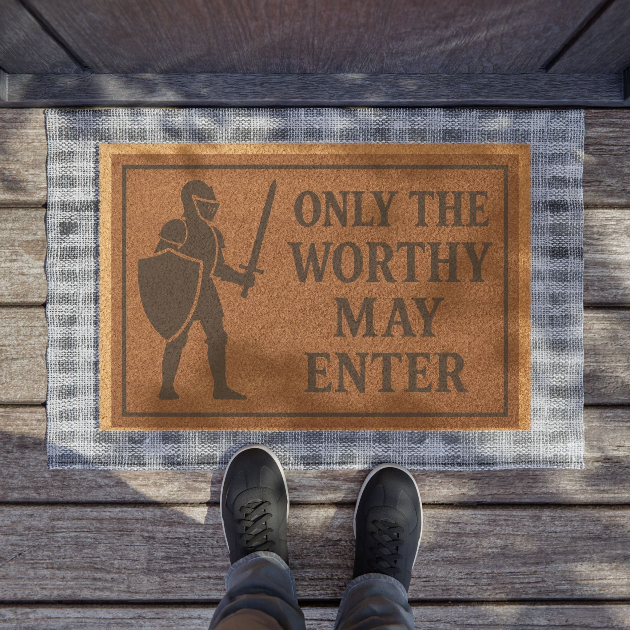 Fantasy Doormat - Only the Worthy May Enter, Entrance Mat, Home Decor, Gift for Gamers, Housewarming, Unique Welcome Mat