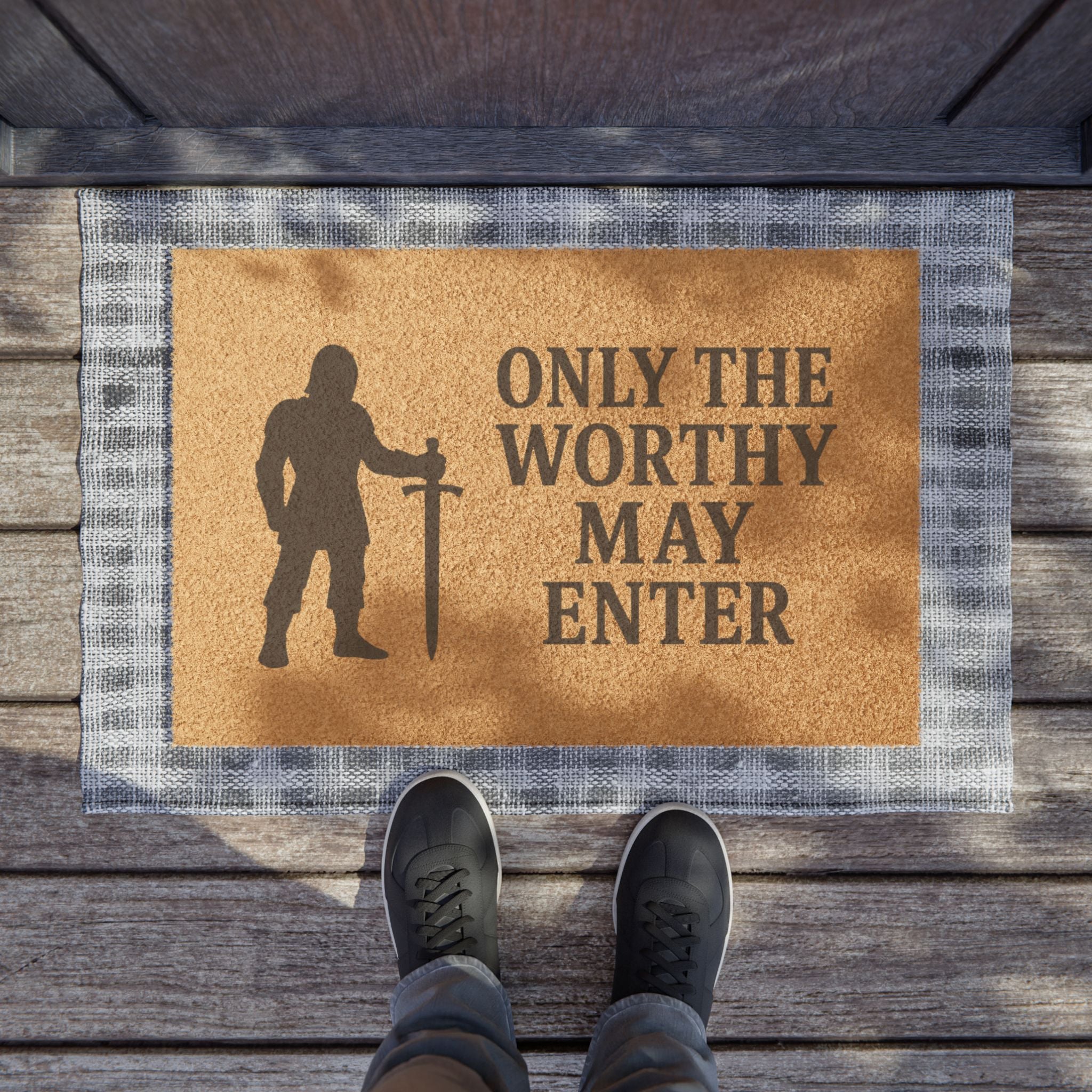 Worthy Entrance Doormat - Gamer Home Décor, Unique Gift, Fantasy Themed Decor, Front Door Mat, Housewarming Present