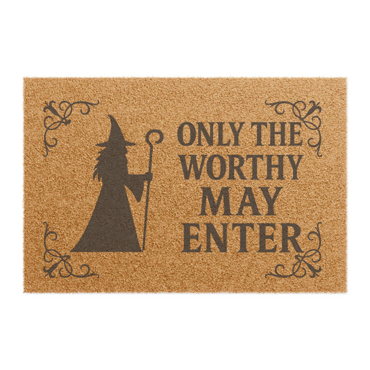 Witchy Doormat - Only the Worthy May Enter, Halloween Decor, Entryway Mat, Home Warming Gift, Spooky Season Welcome Mat