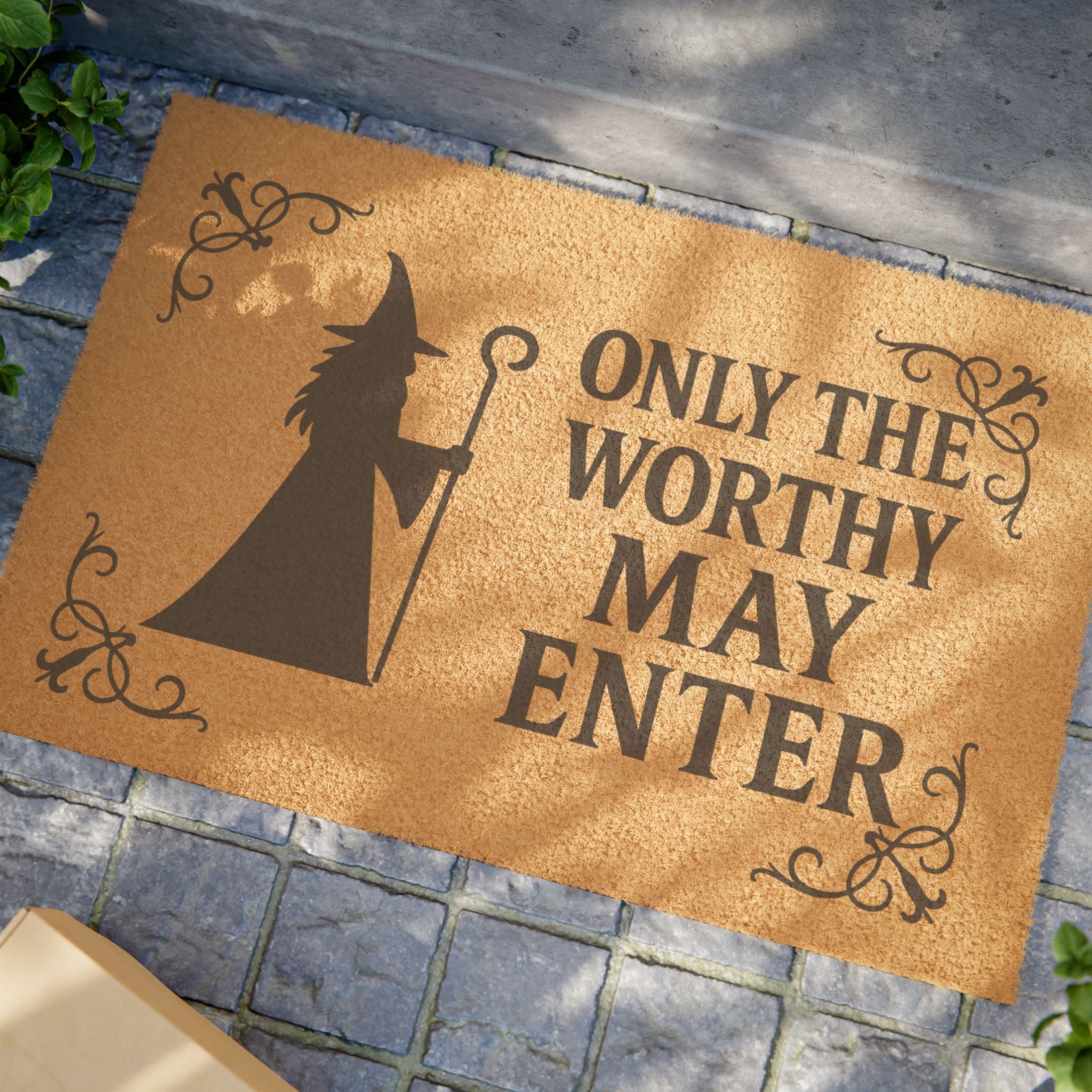Witchy Doormat - Only the Worthy May Enter, Halloween Decor, Entryway Mat, Home Warming Gift, Spooky Season Welcome Mat