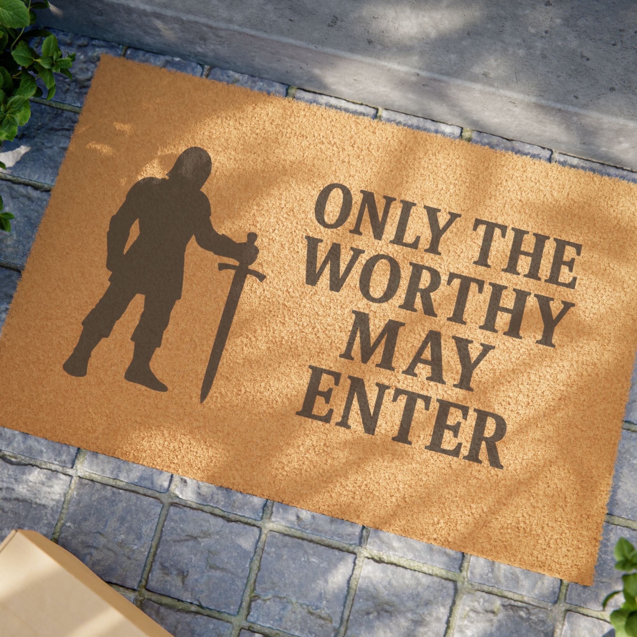 Worthy Entrance Doormat - Gamer Home Décor, Unique Gift, Fantasy Themed Decor, Front Door Mat, Housewarming Present